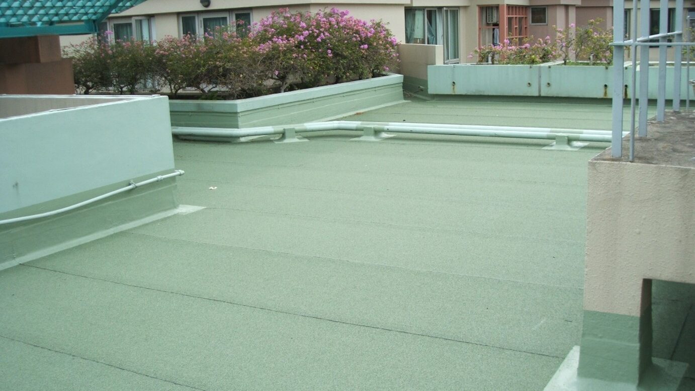 Waterproofing system of old RC flat roof